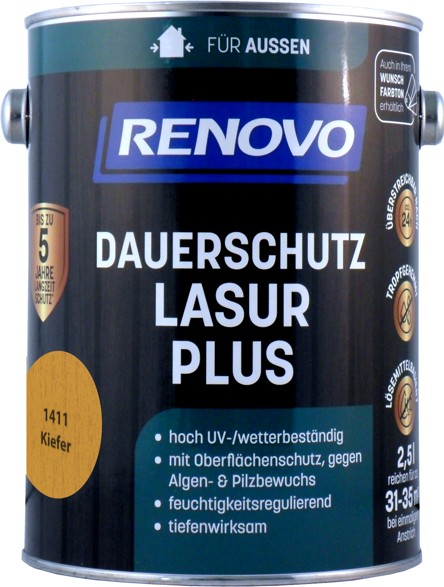 2,5L Renovo Dauerschutzlasur PLUS Nr.1411 kiefer