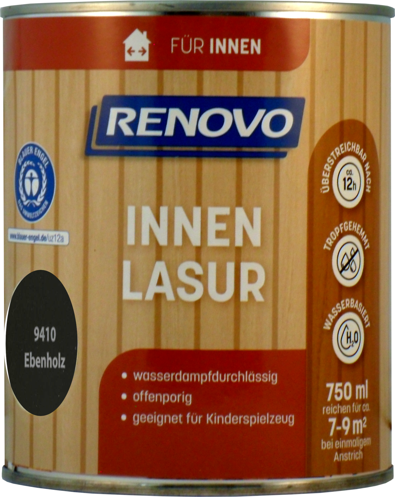 750ml Renovo Innenlasur / Wohnraumlasur Ebenholz 750ml Renovo Wohnraumlasur ebenholz