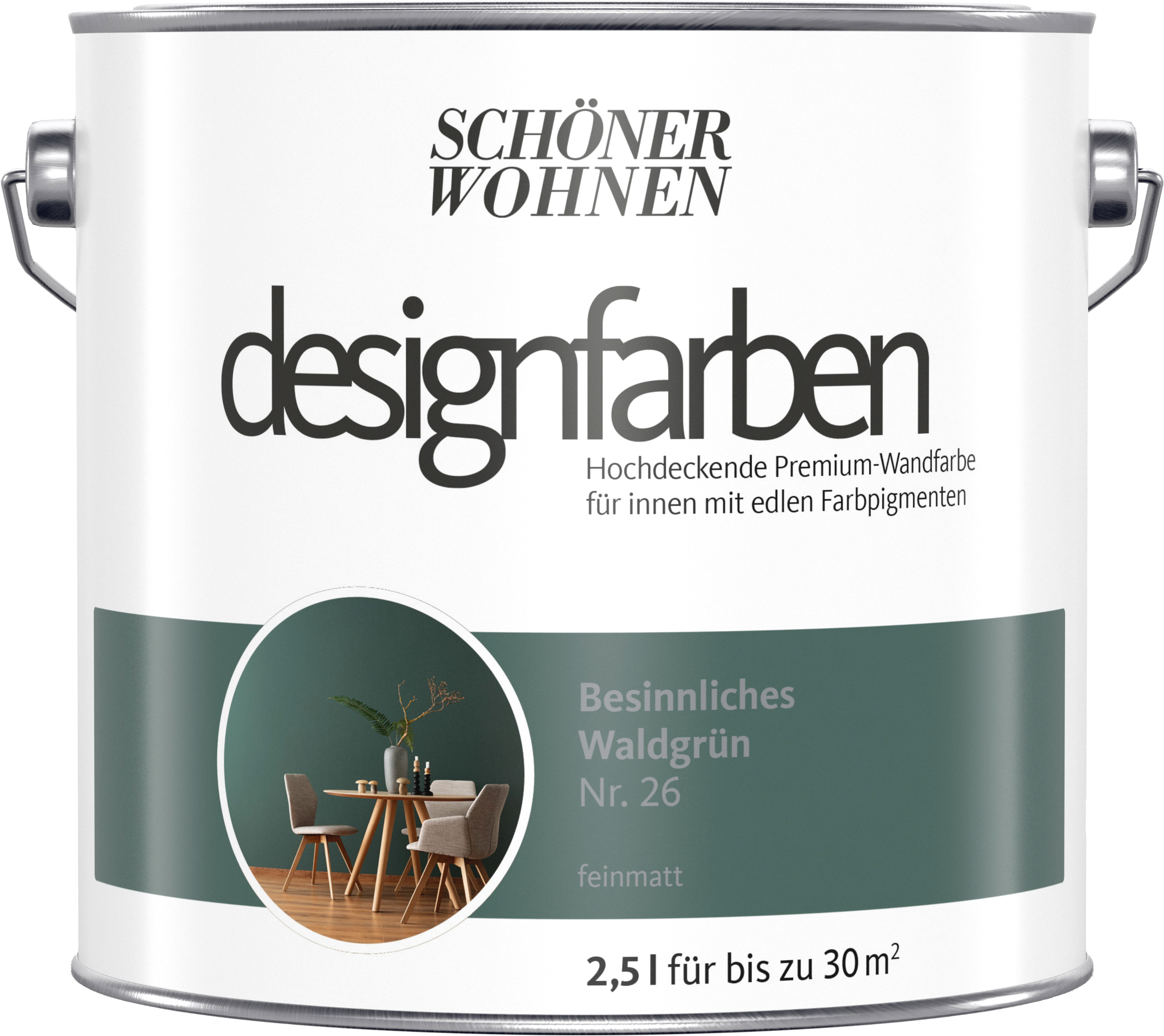 2,5L Schöner Wohnen Designfarbe Besinnliches Waldgrün 26 2,5L Schöner Wohnen Designfarbe Besinnliches Waldgrün 26