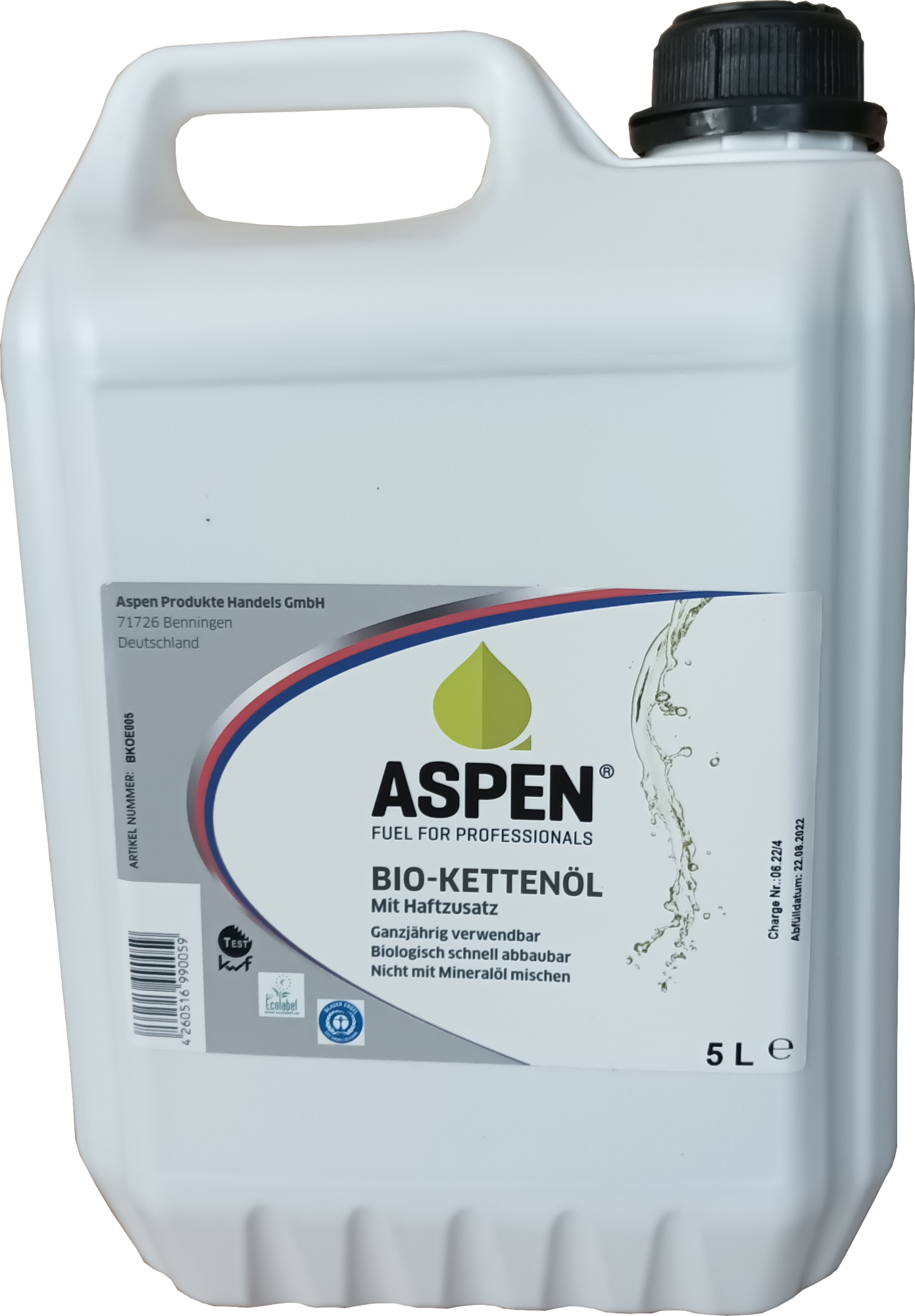 5L ASPEN BIO Sägekettenöl 5L ASPEN BIO Sägekettenöl