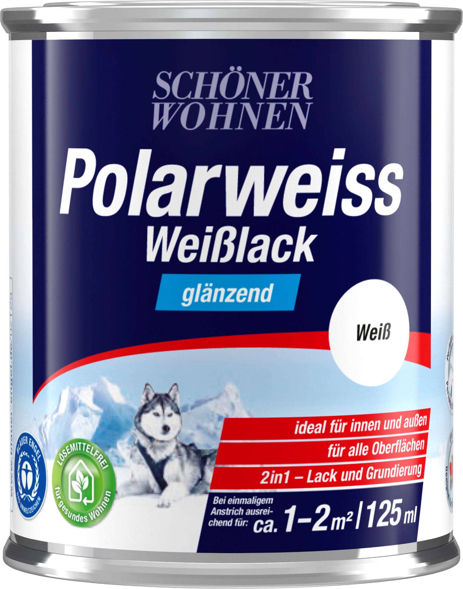 125ml Schöner Wohnen Polarweiss Weisslack glänzend 125ml Schöner Wohnen Polarweiss Weisslack glänzend