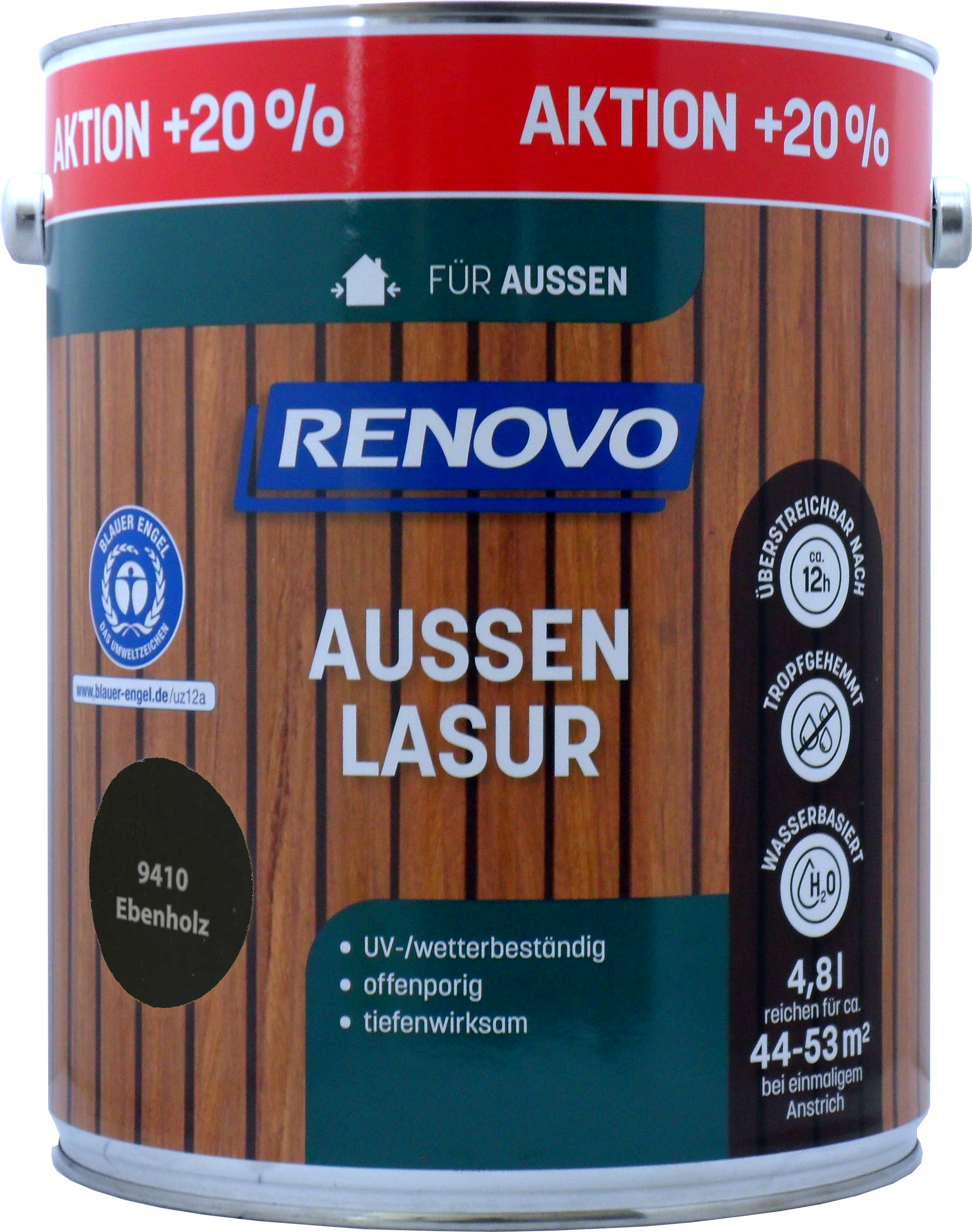 4,8L Renovo Wetterlasur/ Aussenlasur wb. Nr.9410 Ebenholz