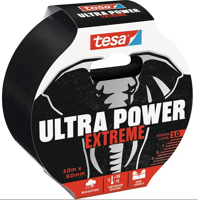 tesa® Ultra Power Extreme Reparaturband Farbe schwarz, Länge 10m, Breite 50mm tesa® Ultra Power Extreme Reparaturband Farbe schwarz, Länge 10m, Breite 50mm
