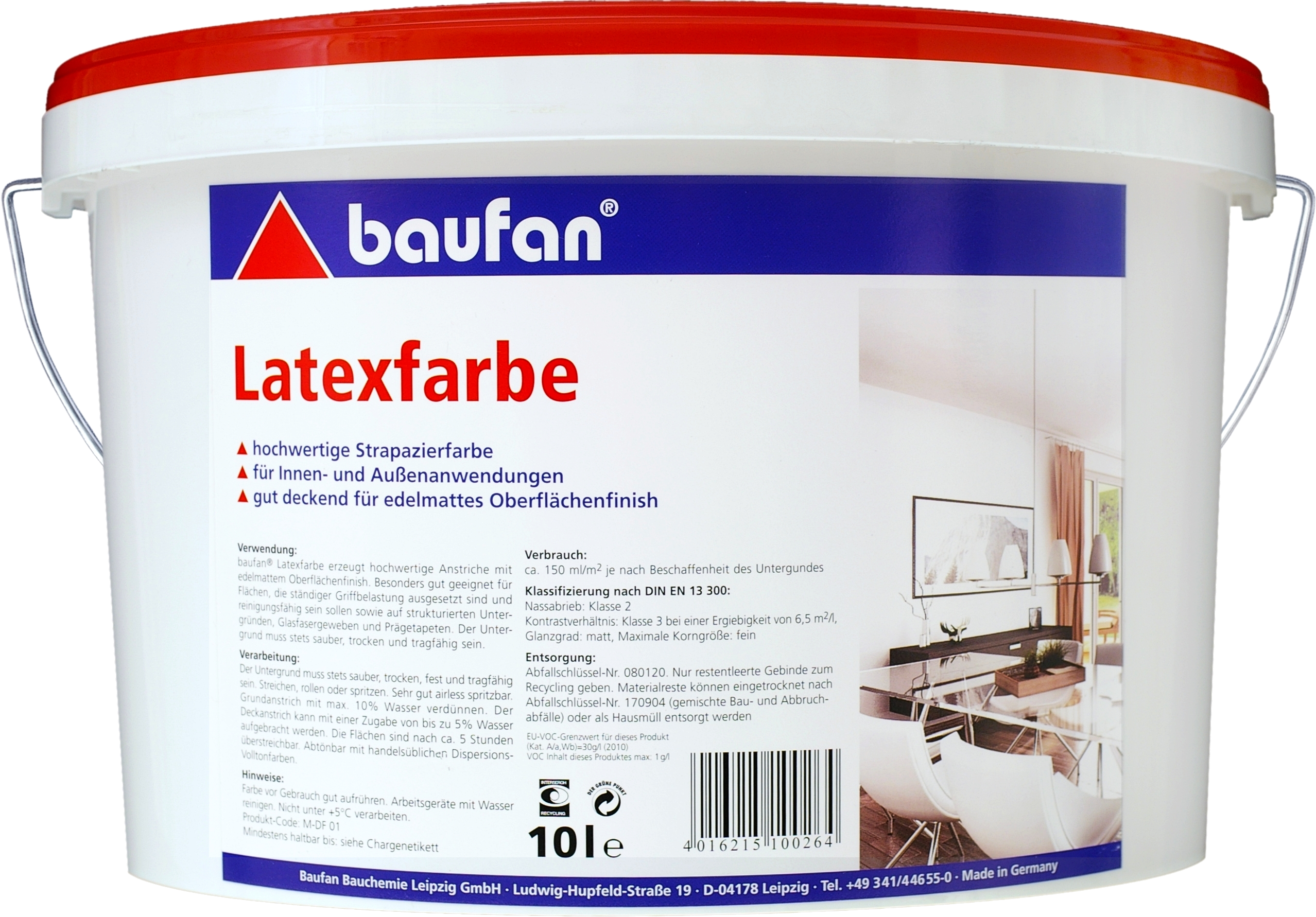 10 Liter BAUFAN Latexfarbe weiß 10 Liter BAUFAN Latexfarbe weiß