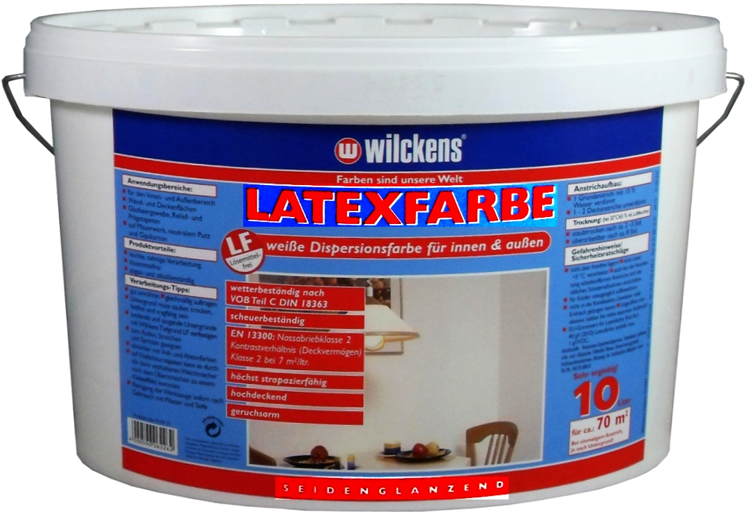10L WILCKENS Latexfarbe weiß seidenglänzend 10L WILCKENS Latexfarbe weiß seidenglänzend