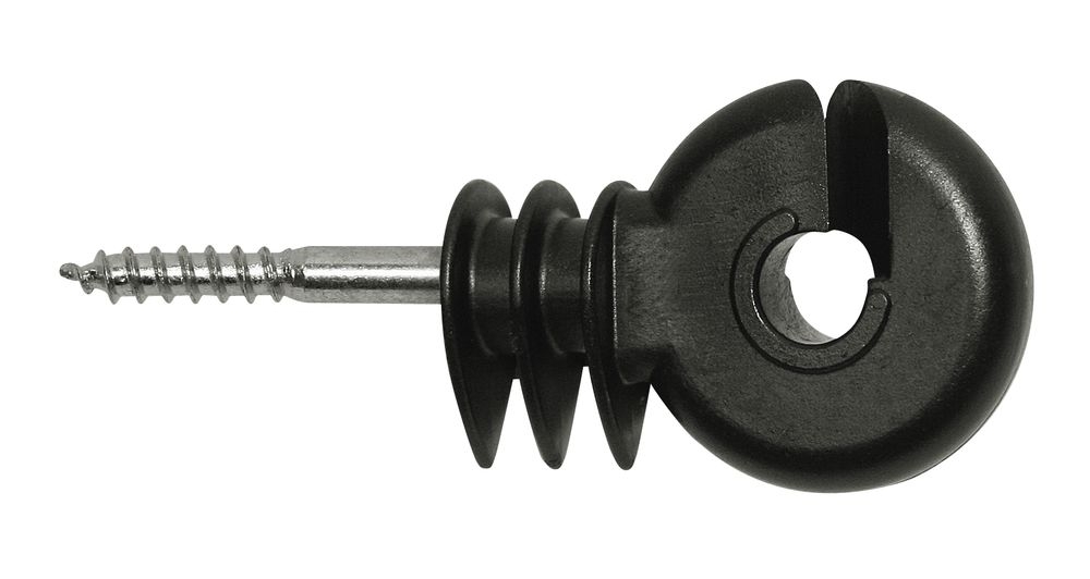 25 Ringisolatoren kompakt, schwarz, kurze Stütze