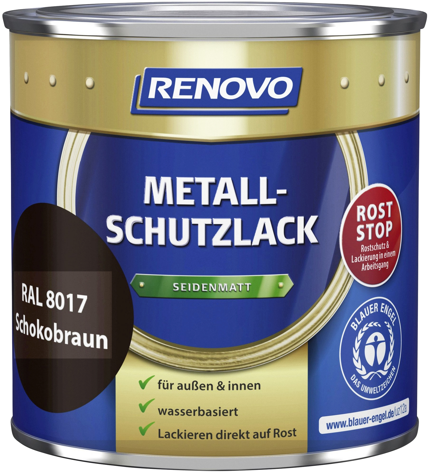 375ml Renovo Metallschutzlack sdm Schokobraun 8017