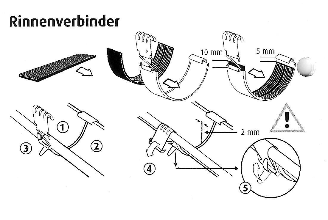 Rinnenverbinder Titanzink für Dachrinnen Gr. 333 Rinnenverbinder Titanzink für Dachrinnen Gr. 333