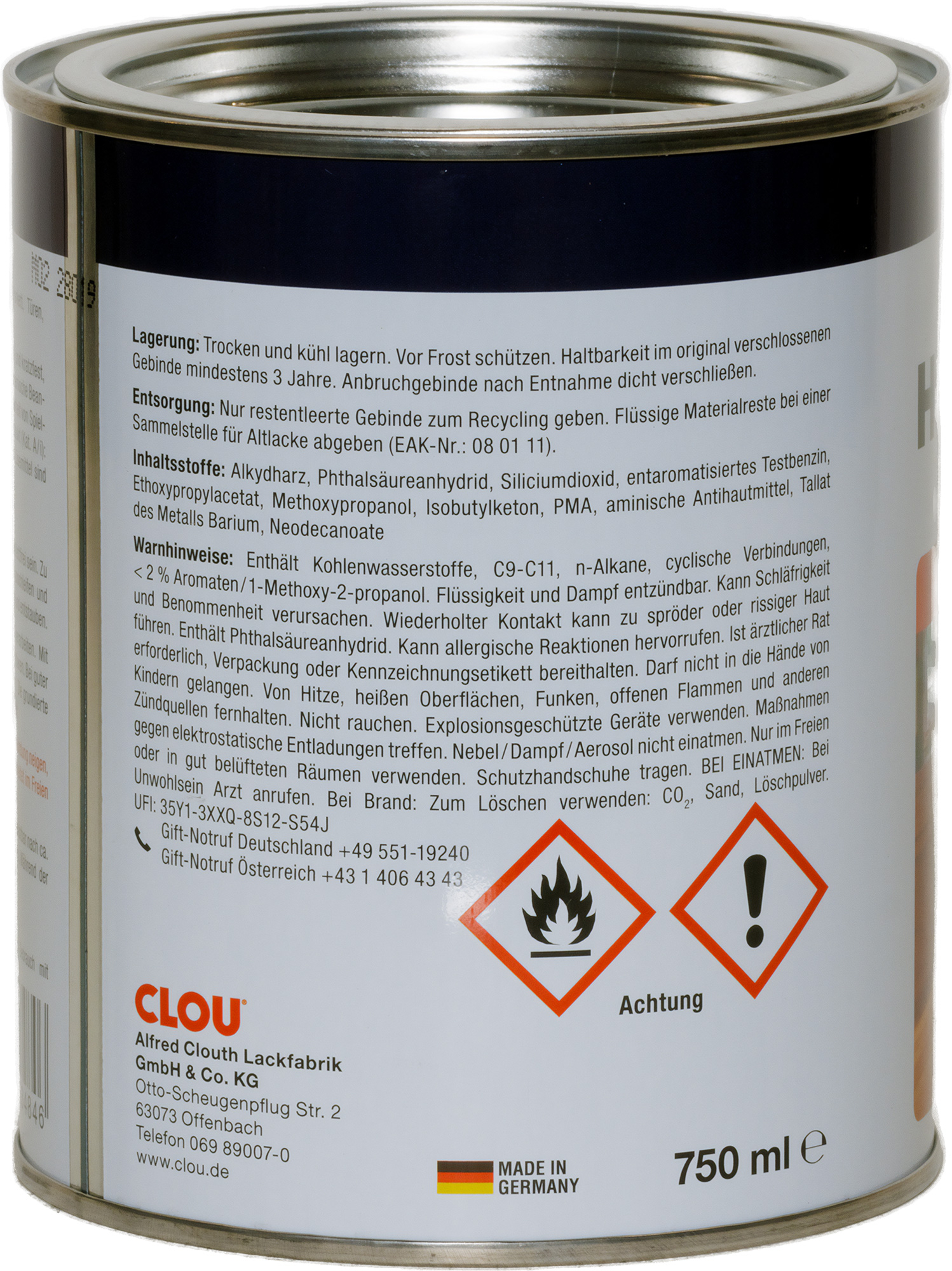750ml Clou EL Holz-Siegel seidenmatt 750ml Clou EL Holz-Siegel seidenmatt