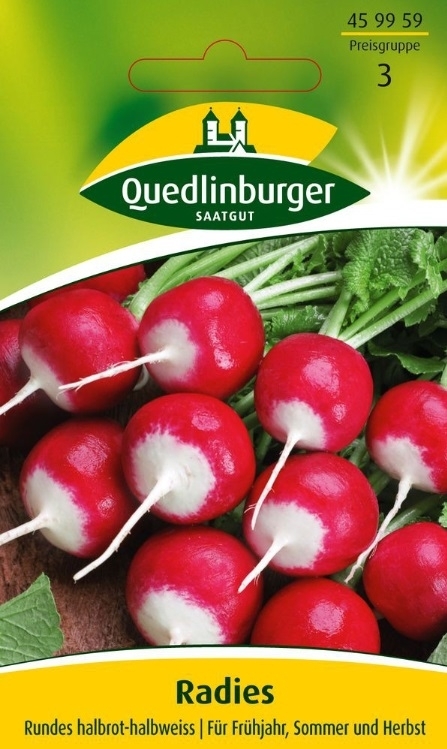 Radies Rundes halbrot-halbweiß