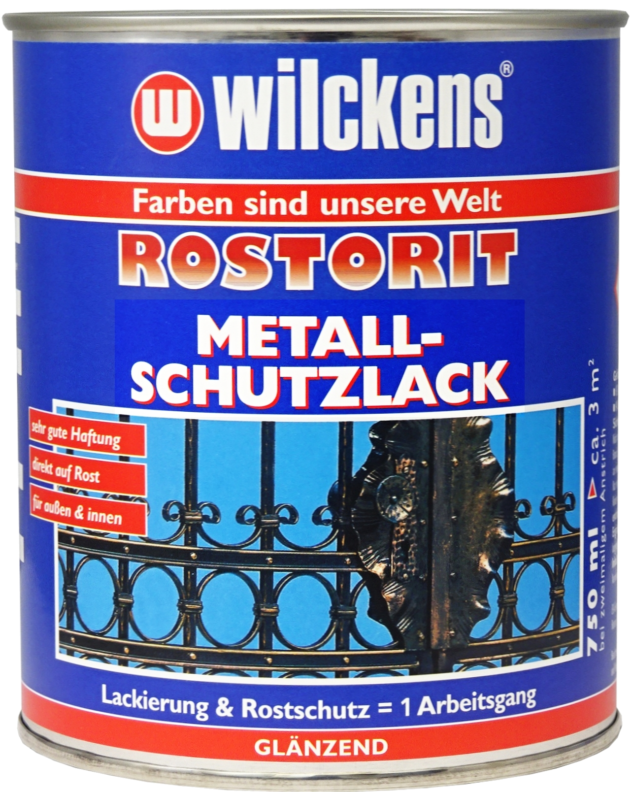 750ml Wilckens Rostorit Metallschutzlack grau glänzend 750ml Wilckens Rostorit Metallschutzlack grau glänzend