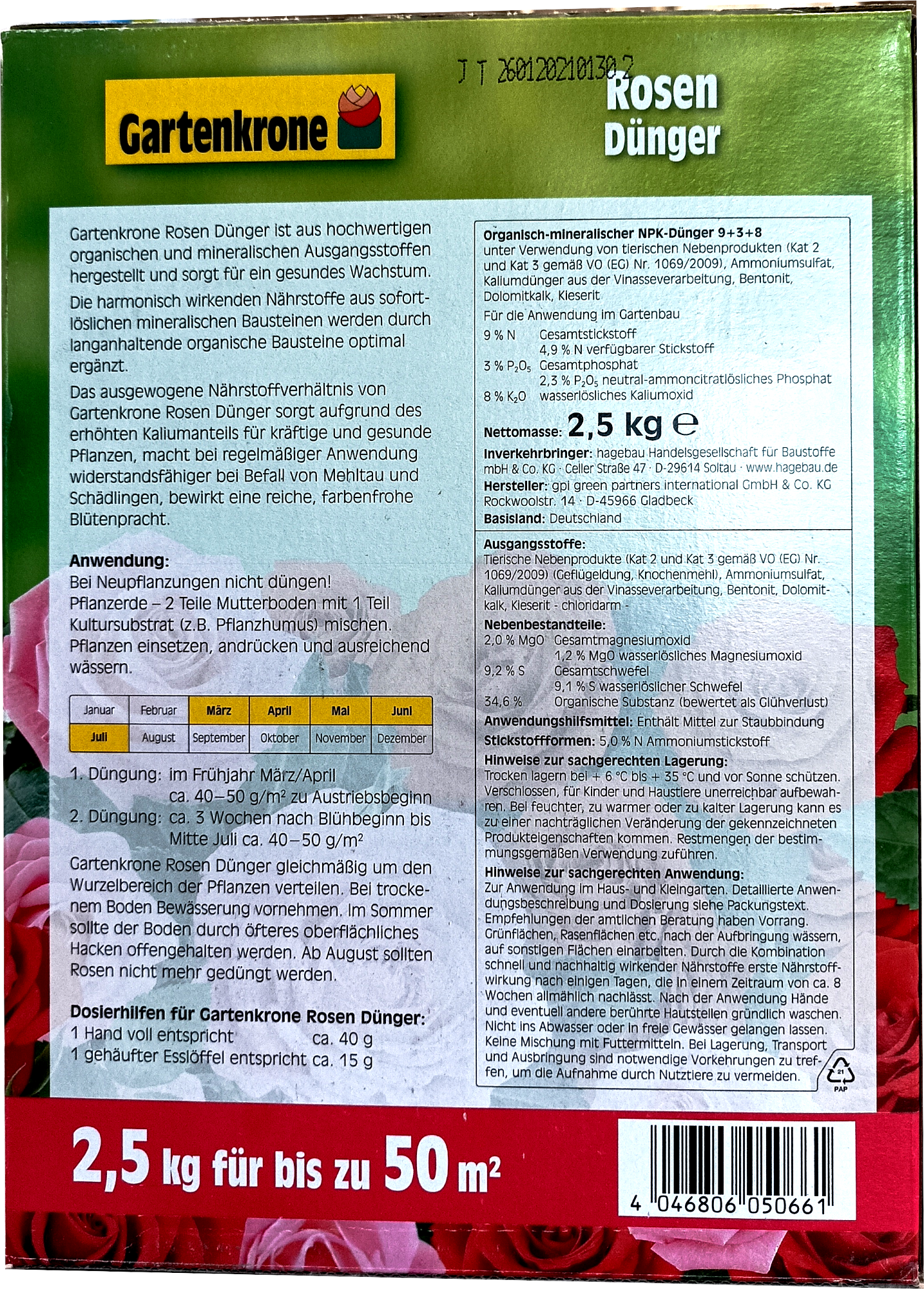 2,5kg Gartenkrone Rosendünger und Ziergehölze 2,5kg Gartenkrone Rosendünger und Ziergehölze