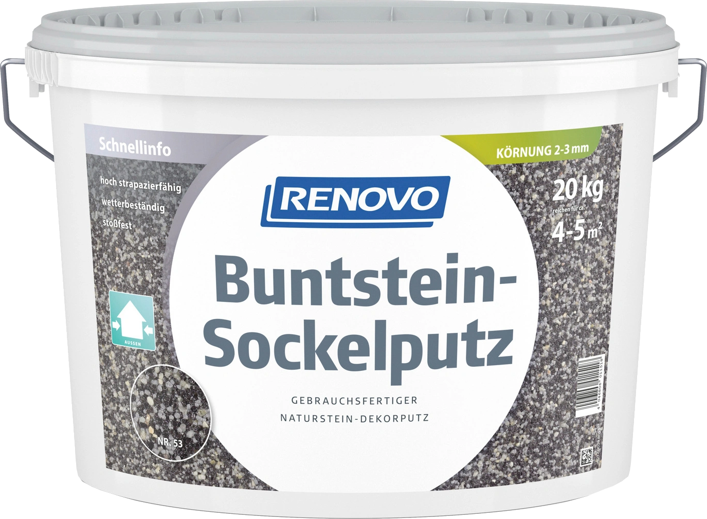 20kg Renovo Buntsteinputz Sockelputz außen Nr.53