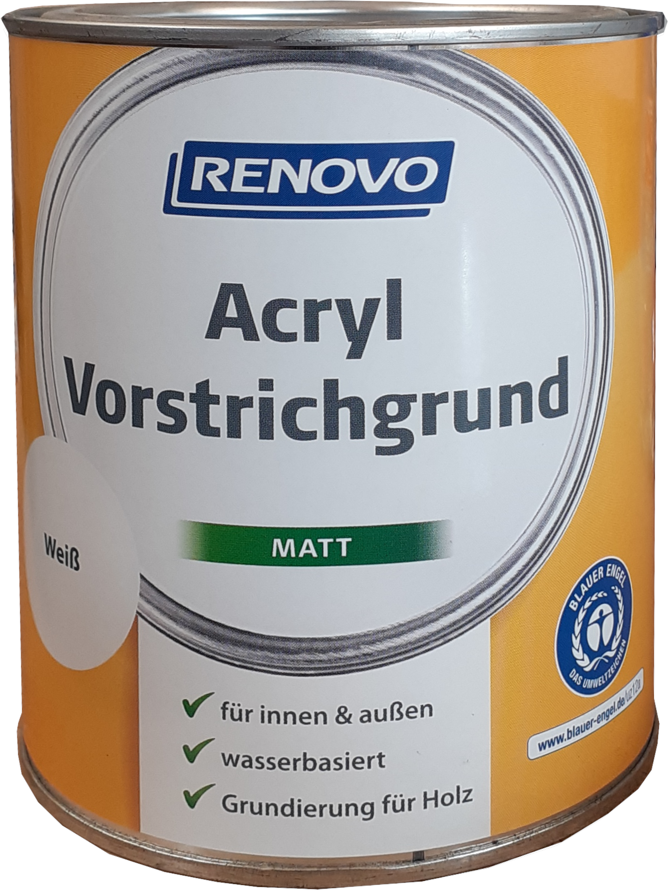 750ml Renovo Acryl Vorstrichgund Weiss matt