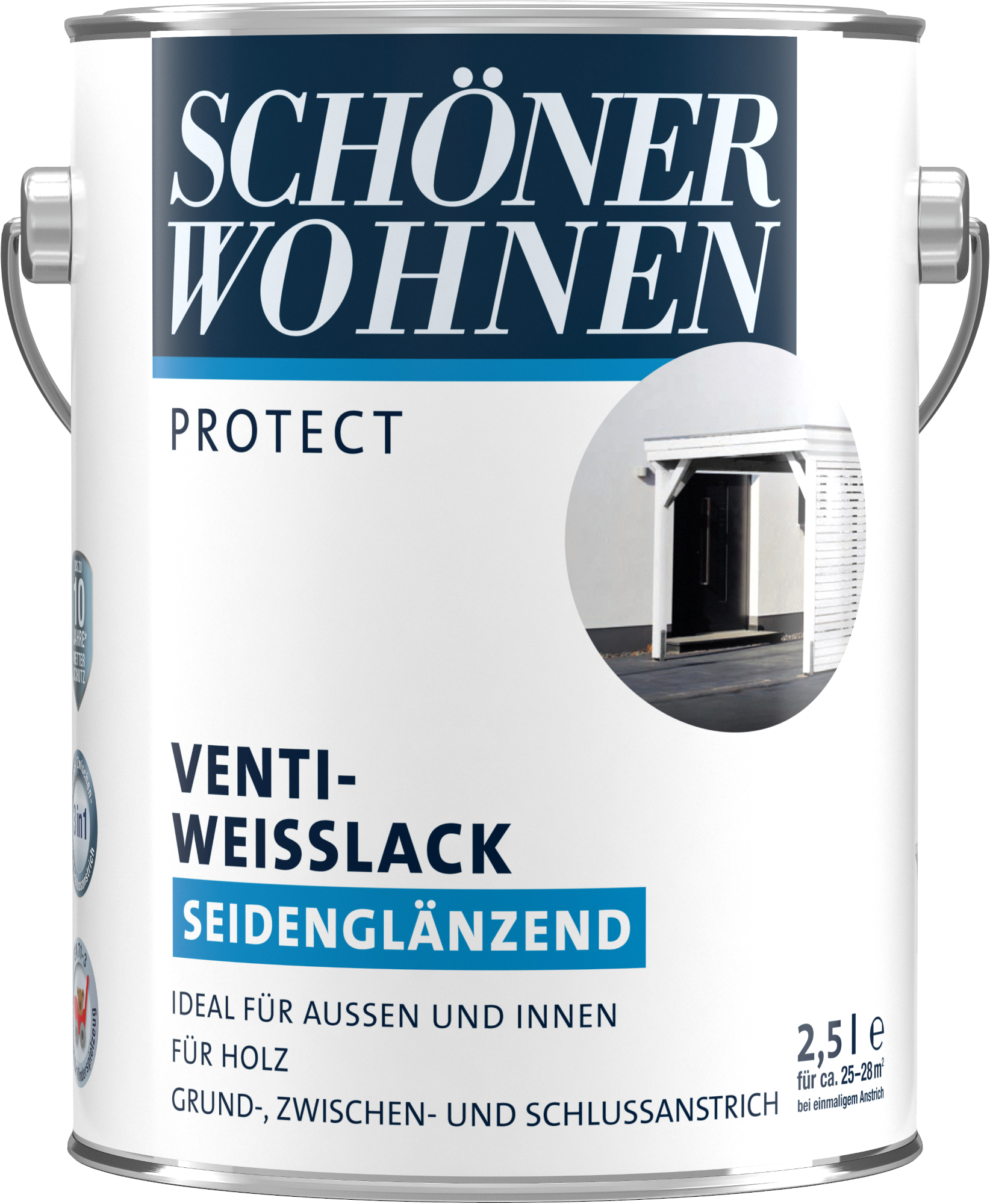 2,5L Schöner Wohnen Protect Venti-Weisslack seidenglänzend weiss 2,5L Schöner Wohnen Protect Venti-Weisslack seidenglänzend weiss