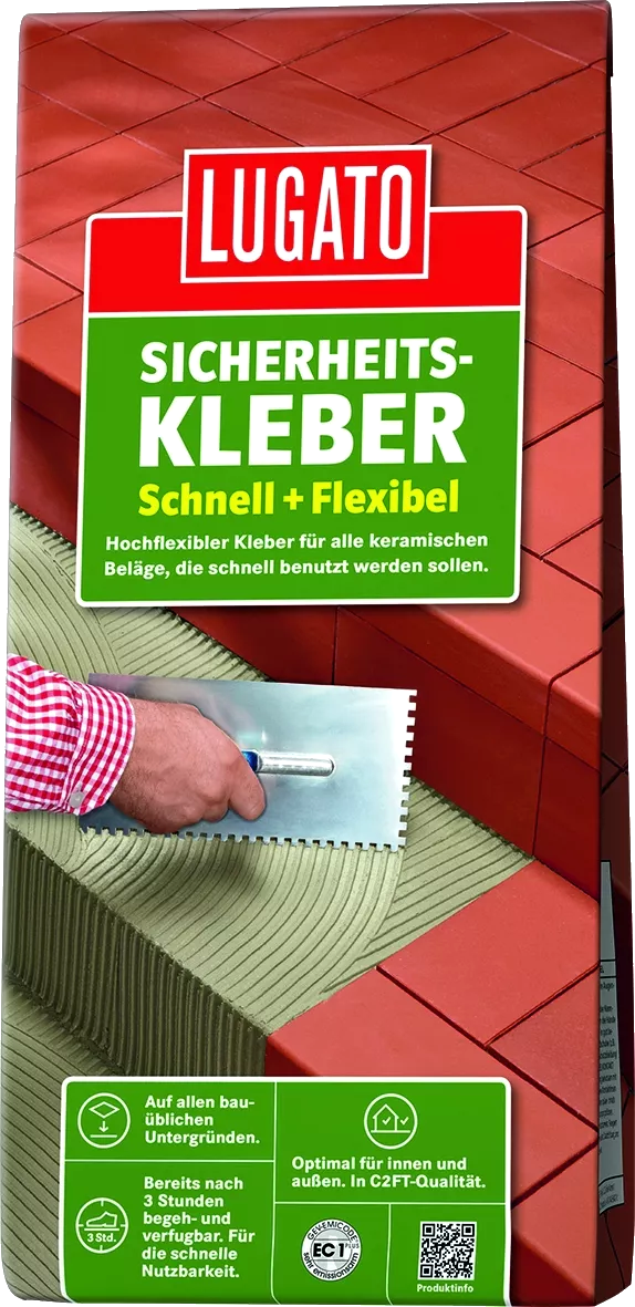 5kg Lugato Sicherheitskleber Fliesenkleber Schnell + Flexibel für Treppen Balkonen und Küchen 5kg Lugato Sicherheitskleber Schnell + Flexibel