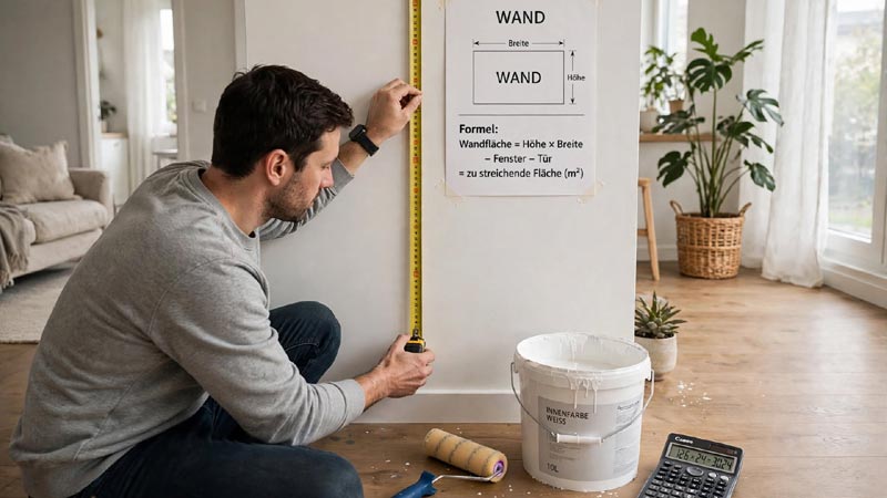 Wie viel Wandfarbe brauche ich? Rechner & Formel