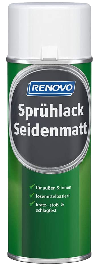 400ml Renovo Sprühlack Seidenmatt Reinweiss 9010