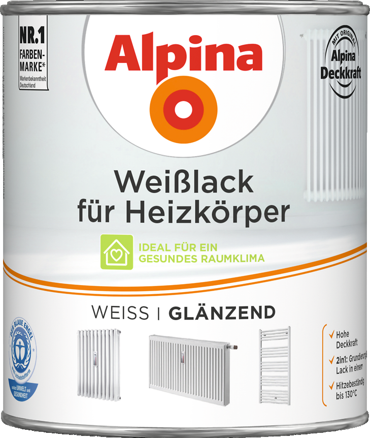 2L ALPINA Weißlack für Heizkörper glänzend 2L ALPINA Weißlack für Heizkörper glänzend