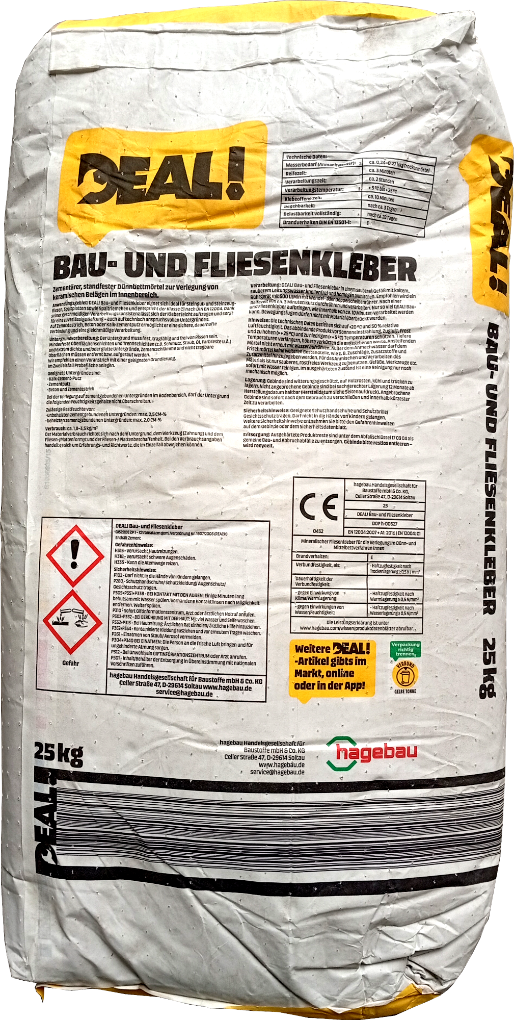 25kg DEAL! Bau- und Fliesenkleber grau, innen 25kg DEAL! Bau- und Fliesenkleber grau, innen