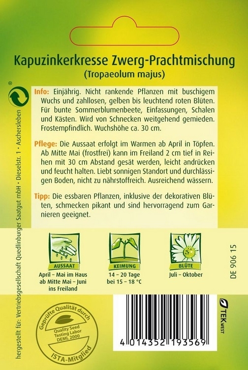 Kapuzinkerkresse Zwerg-Prachtmischung Kapuzinkerkresse Zwerg-Prachtmischung