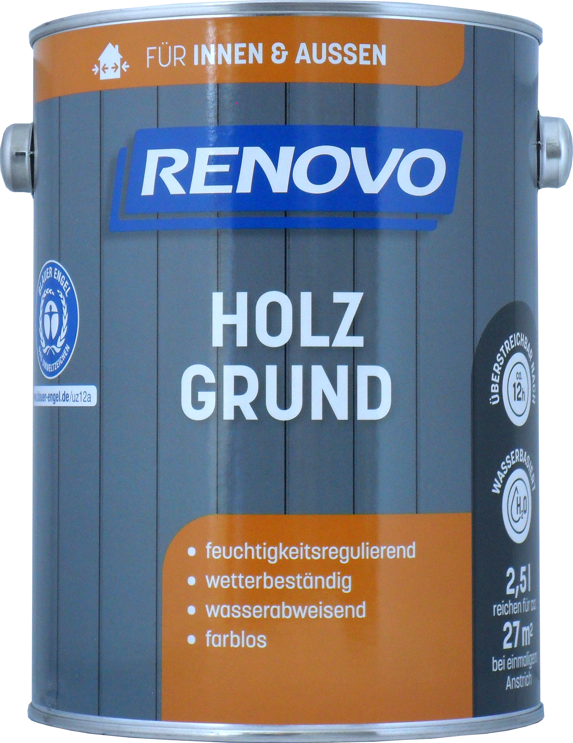 2,5L Renovo Holzgrund auf Wasserbasis, farblos 2,5L Renovo Holzgrund auf Wasserbasis, farblos