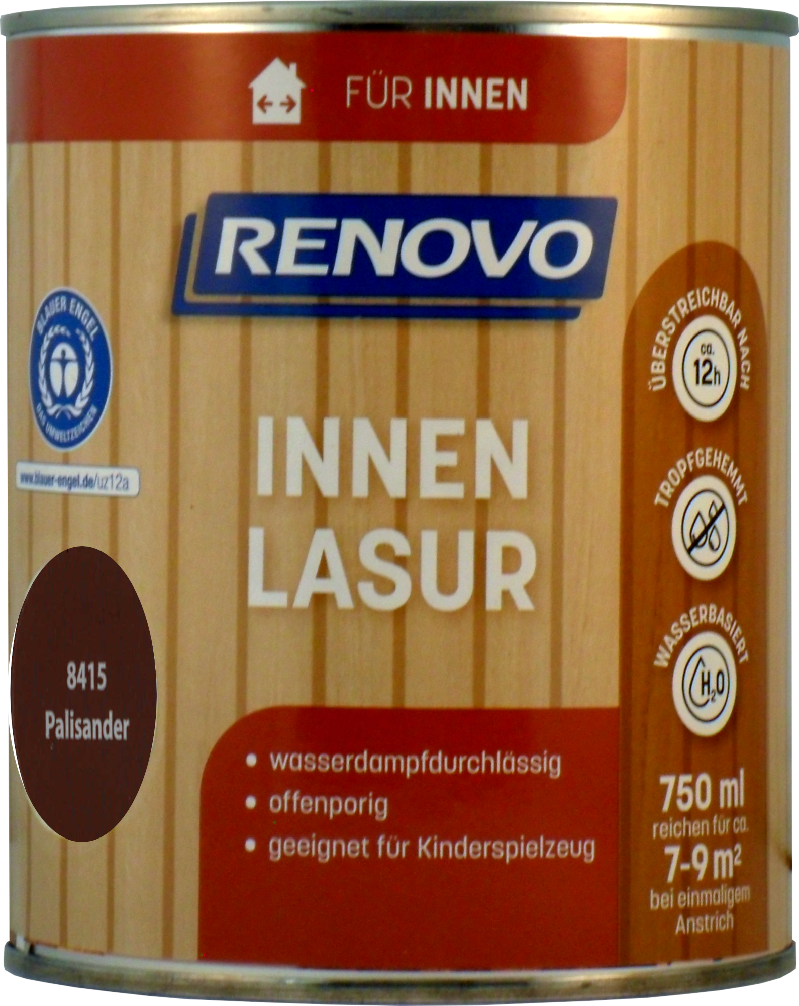 750ml Renovo Innenlasur / Wohnraumlasur Palisander 750ml Renovo Wohnraumlasur palisander